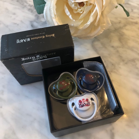 Juicy Couture Other - Authentic new 3 pc juicy couture pacifiers set